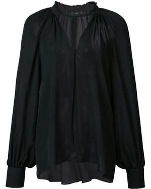 Voz Bishop Sleeve Blouse - Black