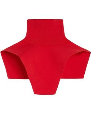 Jil Sander Braga de cuello de canalé - Rojo