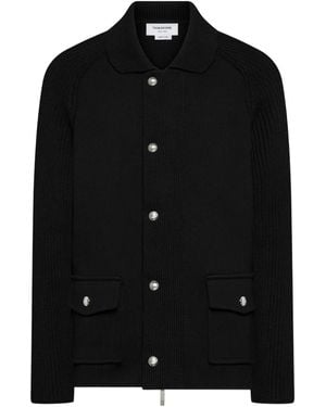 Thom Browne Veste Zippée À Poche À Rabat - Noir