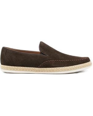 SERGIO MORETTI FIRENZE Perforated-Suede Loafers - White