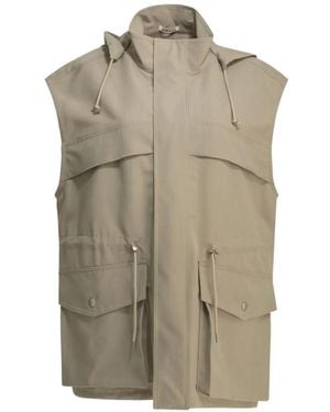 AURALEE Hooded Drawstring Gilet - Natural