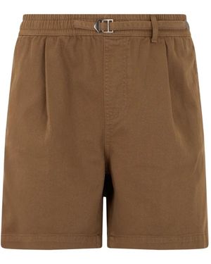 Roberto Cavalli Pleated Belted Shorts - Brown