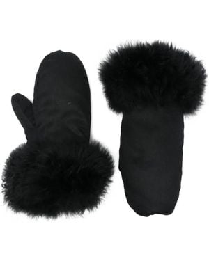 Liska Guantes con ribete de pelo - Negro