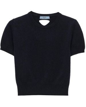 Prada Pull À Manches Courtes - Bleu
