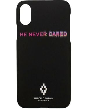 Marcelo Burlon He Never Cared Iphone X Case - Black