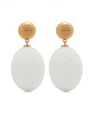 Moschino エッグペンダント ピアス - ホワイト