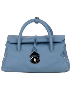 Zanellato Small Dotta Stud-Embellished Tote Bag - Blue