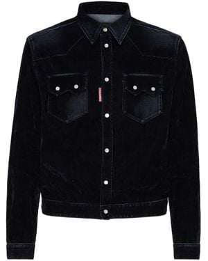 DSquared² Flocked Denim Jacket - Blue