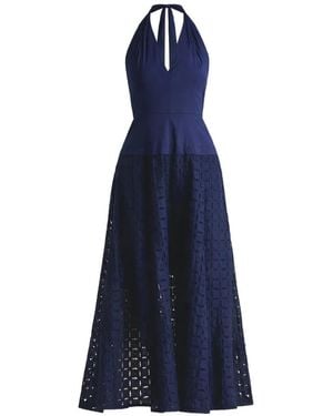 10 Crosby Derek Lam Maris Euelet Halter-Neck Dress - Blue