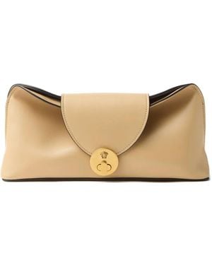 Versace Vivian Leather Clutch Bag - Natural
