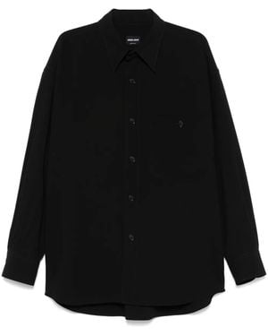 Giorgio Armani Virgin-Wool Shirt - Black