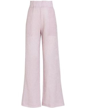 Brigitte Bardot High-Waisted Viscose Flared Pants - Pink