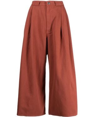 Rachel Comey Wide-Leg Cropped Cotton Trousers - Red