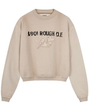 ROUGH Logo-Print Sweatshirt - Natural