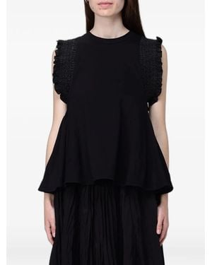 MEIMEIJ Ruffled Peplum T-Shirt - Black