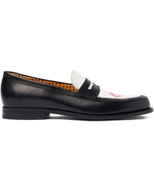 SCAROSSO Mouth-Motif Loafers - Black