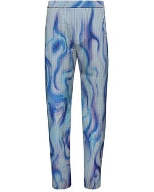 Casella Meyer Pantalones estampados con pinzas - Azul