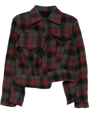 Yohji Yamamoto Check-Pattern Flap-Pocket Jacket - Black