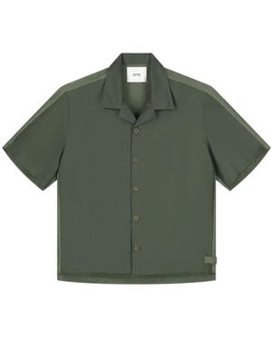 Arte' Panelled Short-Sleeve Shirt - Green
