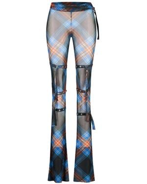 Charles Jeffrey Tartan Buckle-Mash Trousers - Blue
