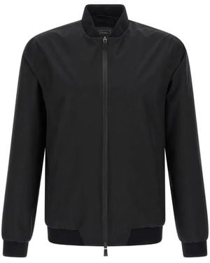 Herno Zip-Up Bomber Jacket - Black