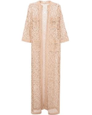 Elie Saab Macramé Long Cardigan - Natural