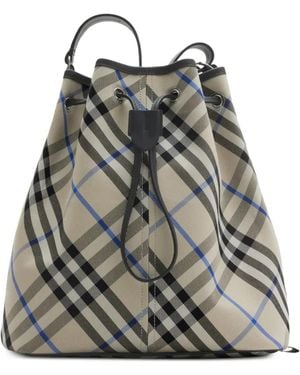 Burberry Medium Check Bucket Bag - Gray