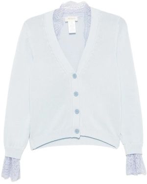 ViCOLO Lace-Trim Cardigan - White