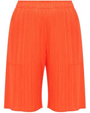 Pleats Please Issey Miyake Short Miyake À Effet Plissé - Orange