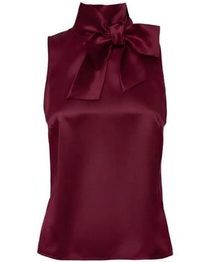 Loretta Caponi Diaspro Tie-Neck Top - Purple