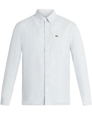 Lacoste Logo-Appliqué Striped Shirt - White