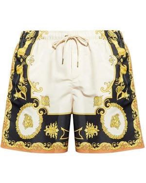 Versace Baroque-Print Swim Shorts - Natural