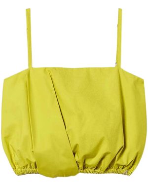 Twinset Poplin Crop Top - Yellow