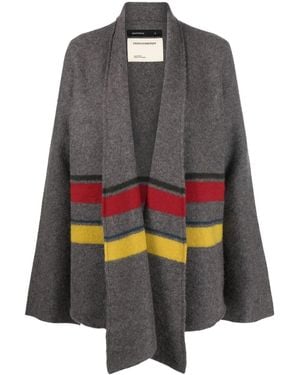 Frenckenberger Stripe-Print Cashmere Cardigan - Grey