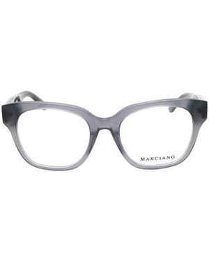 MARCIANO BY GUESS Crystal-Embellished Rectangle-Frame Glasses - Gray