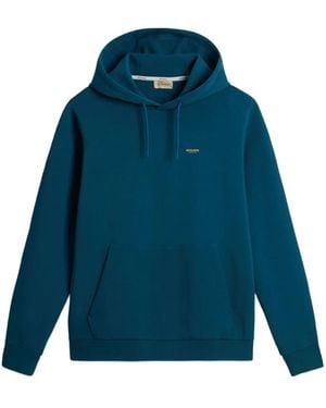 Woolrich Logo Interlock Hoodie - Blue