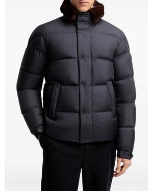 Moncler Veste Matelassée À Patch Logo - Noir