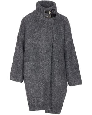 Liu Jo High-Neck Oversized Coat - Grey
