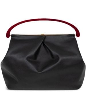 Dries Van Noten Leather Top-Handle Bag - Black