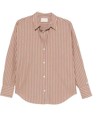 MC2 Saint Barth Cristal Striped V-Neck Top - Natural