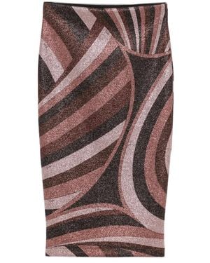 PUCCI Iride-Print Lurex Jersey Skirt - Brown
