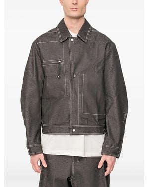 JOE CHIA Jeansjacke Mit Reißverschlusstaschen - Grau