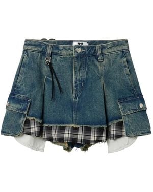 Izzue Pantalones Cortos Cargo De Algodón Con Pinzas - Azul