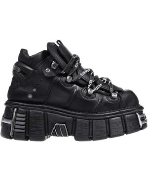 Vetements X New Rock Platform Trainers - Black