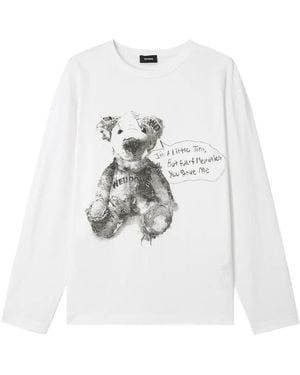 we11done Graphic-Print Long-Sleeve T-Shirt - White