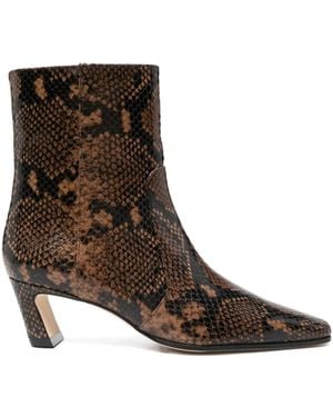 Stuart Weitzman Stassi embossed ankle boots - Marrón