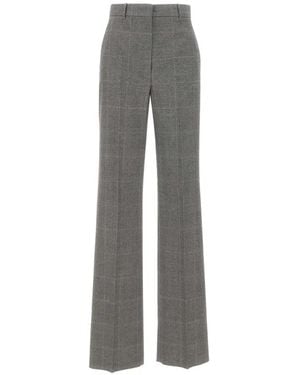 Max Mara Prince Of Wales Check Wide-Leg Trousers - Grey