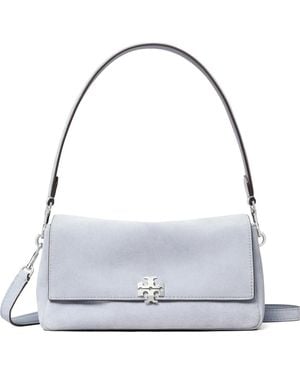 Tory Burch Small Charlie Suede Shoulder Bag - Metallic