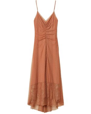 Twinset Maxi Point D'Esprit Dress - Brown