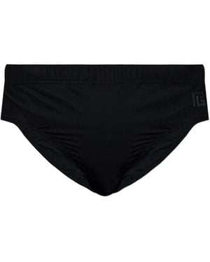 Balmain Logo Swim Briefs - Black